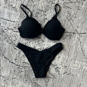 PINK Victoria's Secret Elegant Black Bikini Set